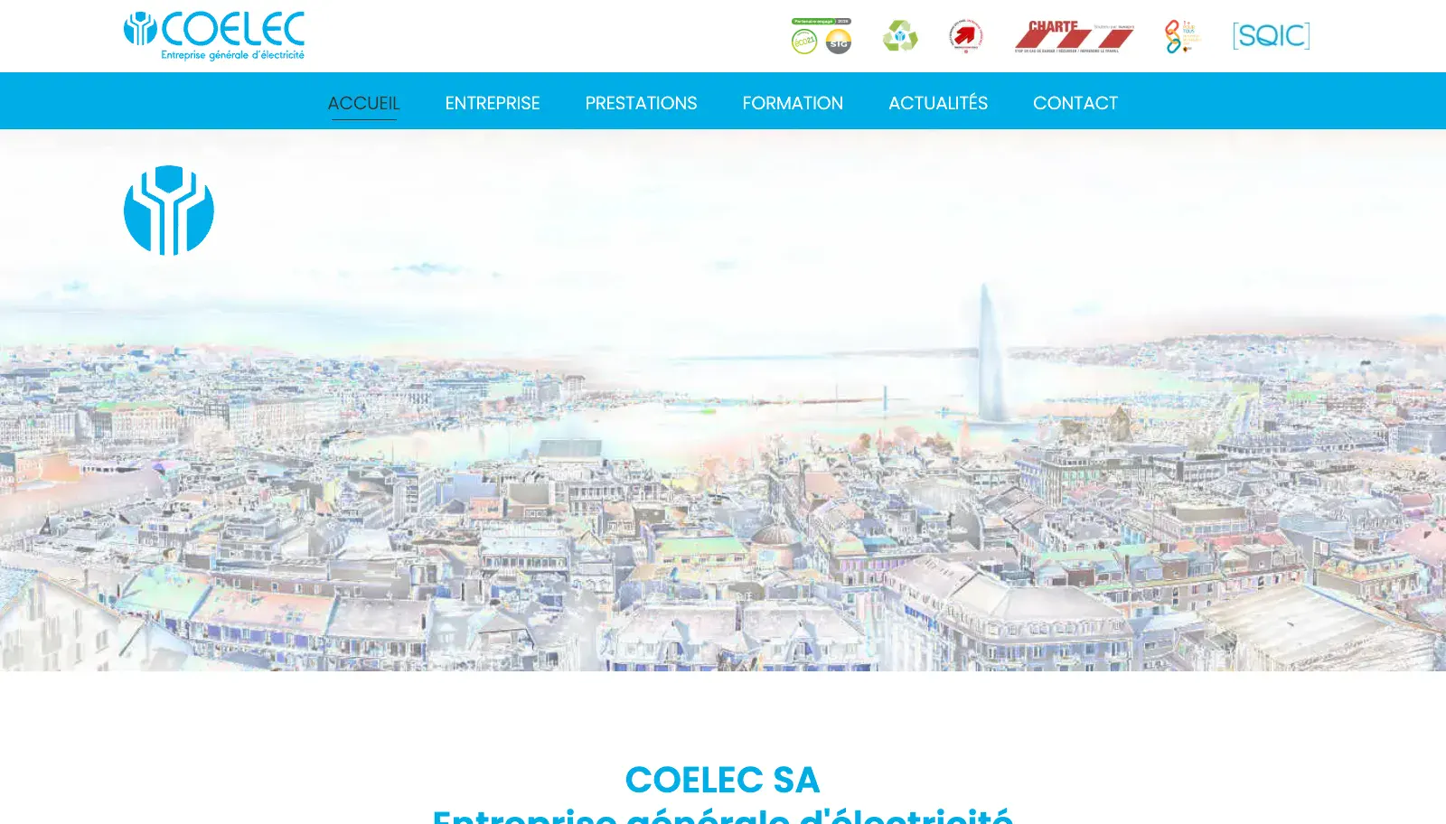 Page d’accueil de Coelec SA