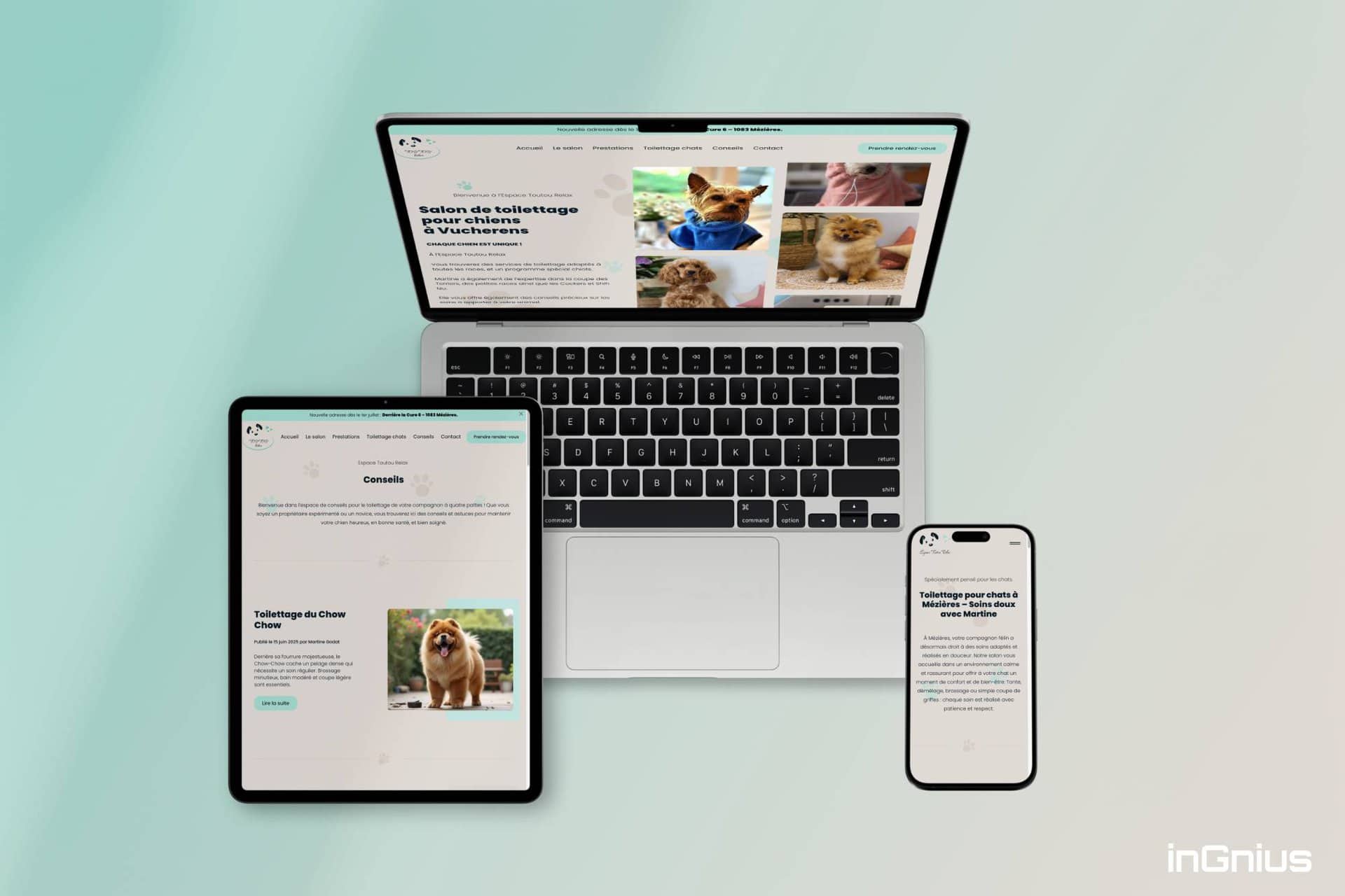 Sitio WordPress para el salón canino Espace Toutou Relax